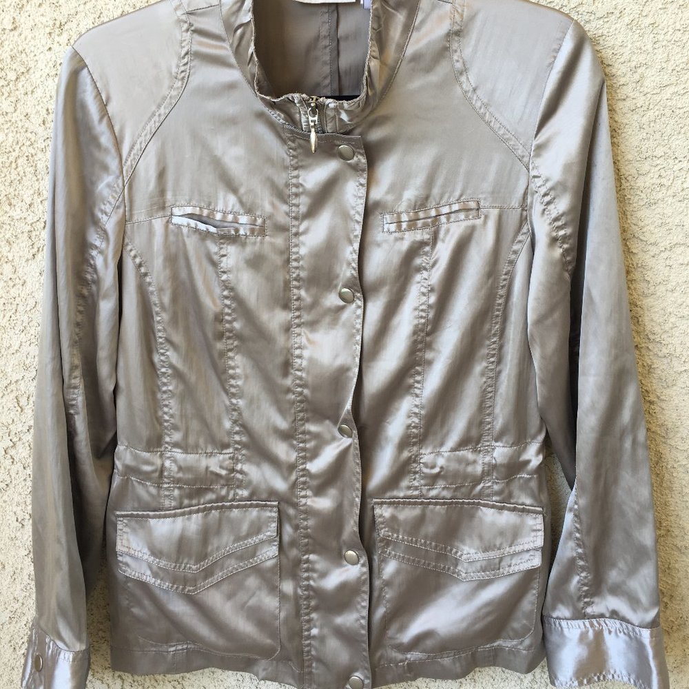 Chico's Lightweight Silver Jacket, Sz. 0